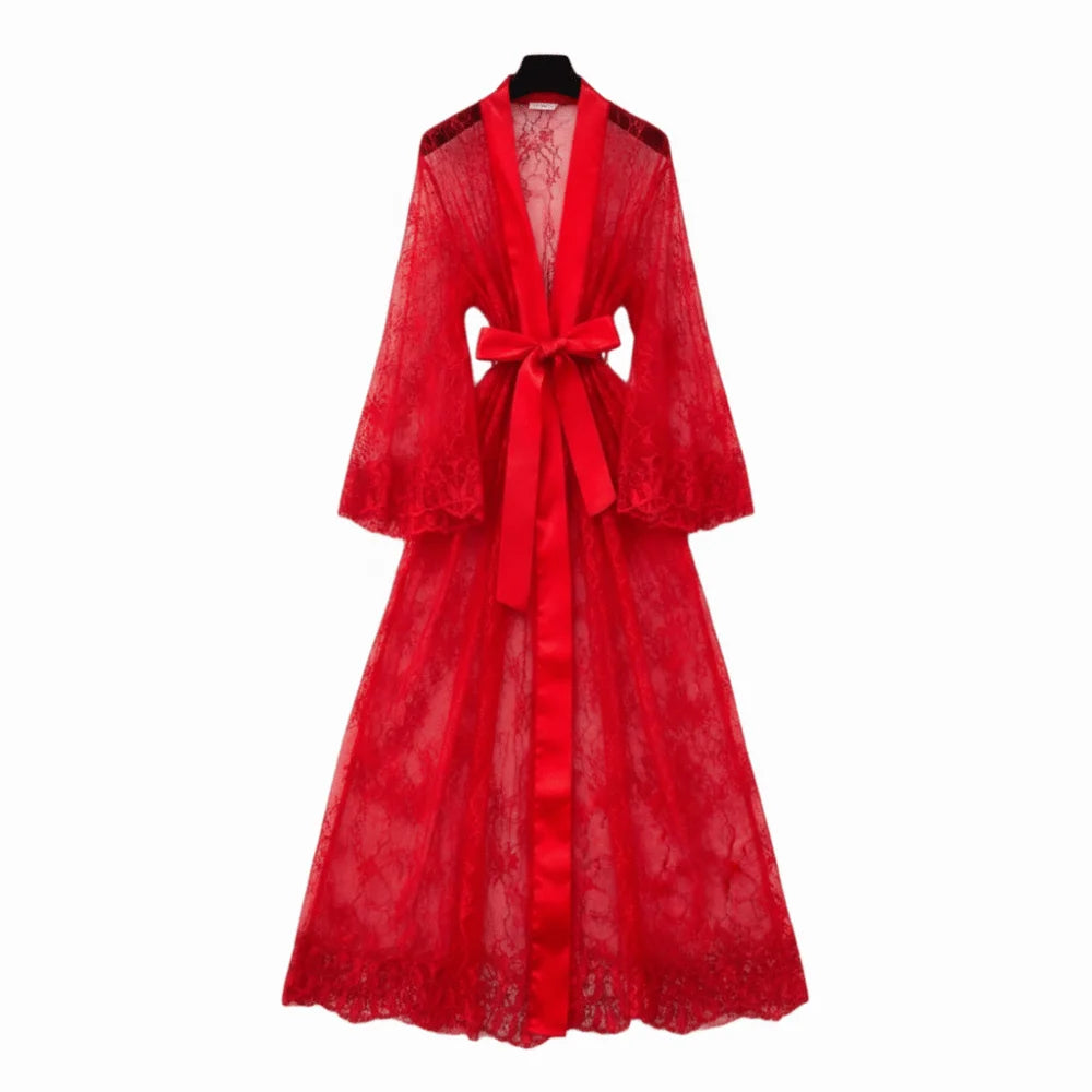 Enchanted Lace Sheer Robe – Sizes S–3XL