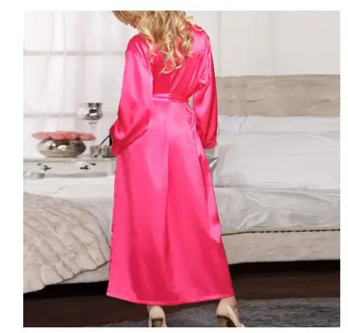 Elegant Plus Size Women's Night Robe - Soft Satin Lounge Wear
