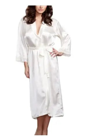 Elegant Plus Size Women's Night Robe - Soft Satin Lounge Wear
