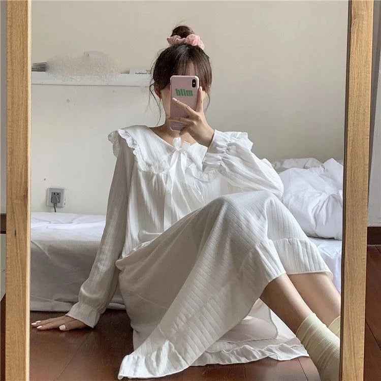 NS Style Plus Size Long-Sleeved Nightgown - Princess Fairy Court Design