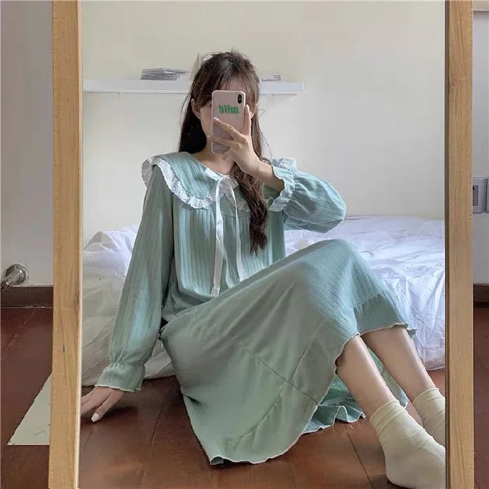 NS Style Plus Size Long-Sleeved Nightgown - Princess Fairy Court Design