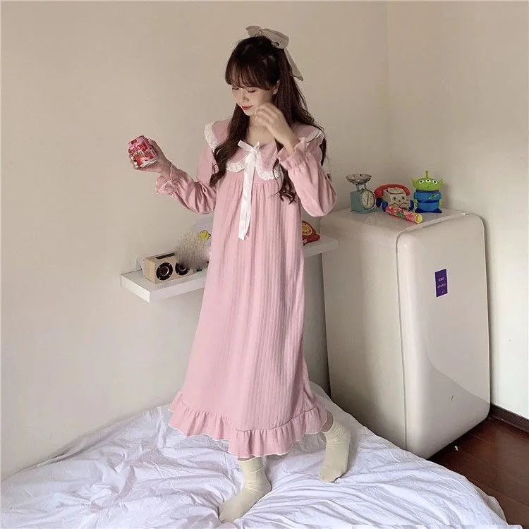 NS Style Plus Size Long-Sleeved Nightgown - Princess Fairy Court Design