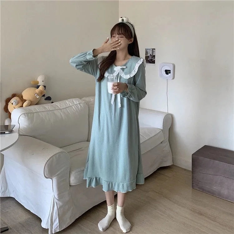 NS Style Plus Size Long-Sleeved Nightgown - Princess Fairy Court Design
