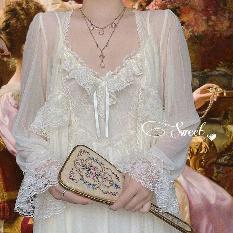 XXL Size Lace Court Nightdress