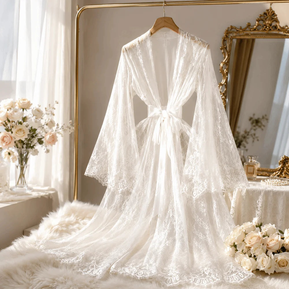 Enchanted Lace Sheer Robe – Sizes S–3XL