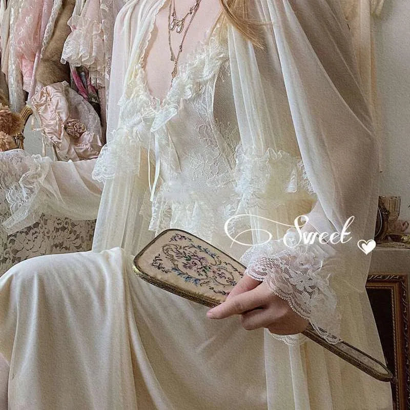 XXL Size Lace Court Nightdress