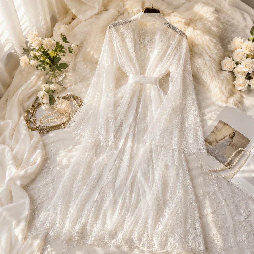 Enchanted Lace Sheer Robe – Sizes S–3XL