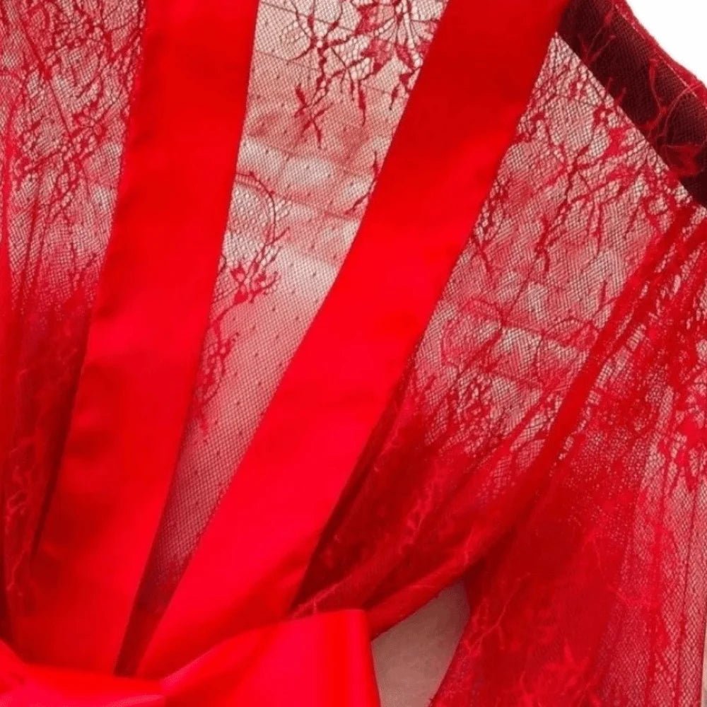 Enchanted Lace Sheer Robe – Sizes S–3XL