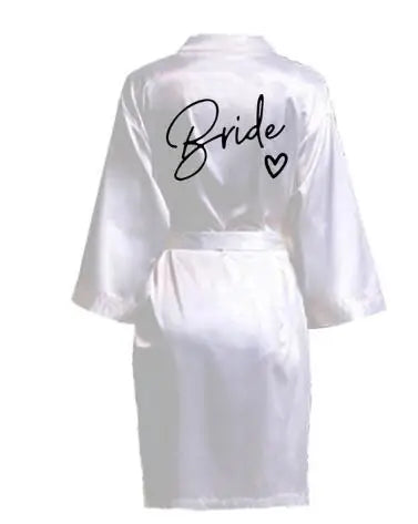 Plus Size 'Team Bride' Satin Kimono Robe – Bridesmaid Bathrobe