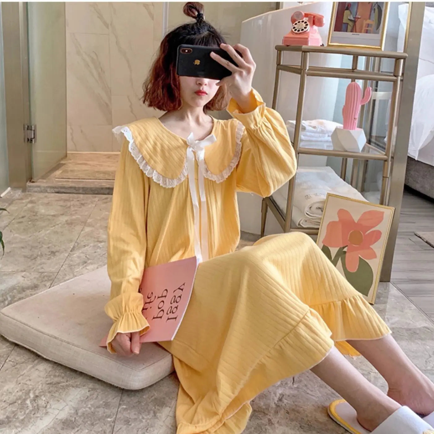 NS Style Plus Size Long-Sleeved Nightgown - Princess Fairy Court Design