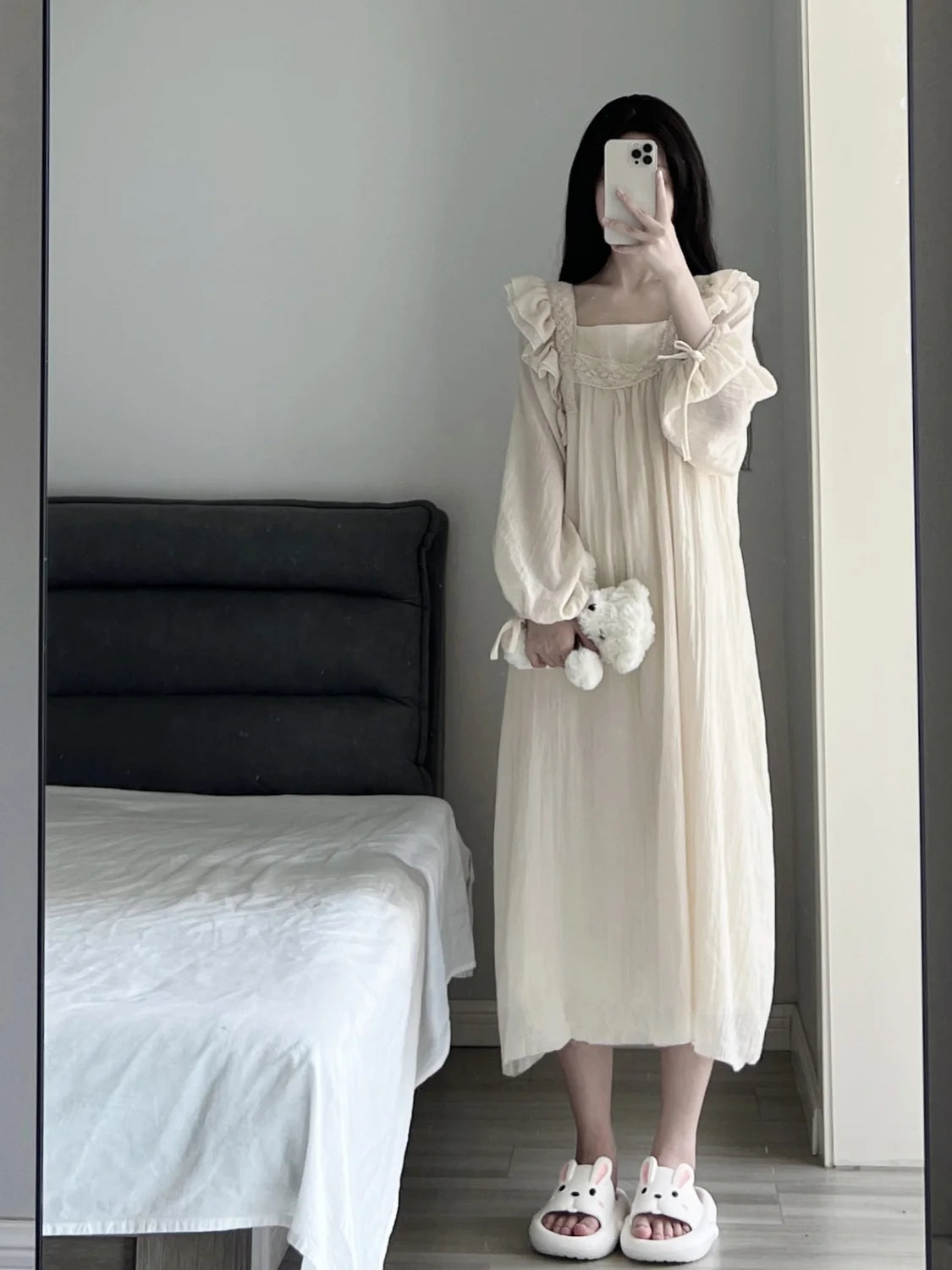 Elegant Plus Size Lace Nightgown - Luxury Silken Slip Gown