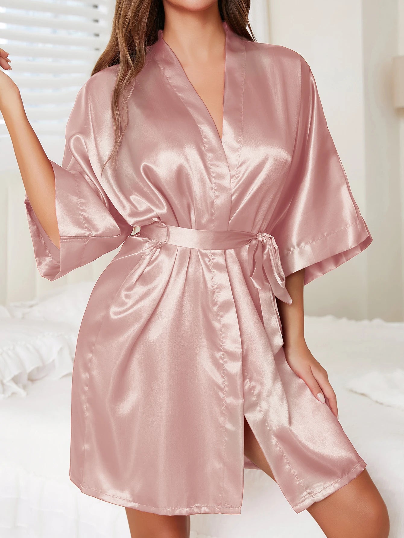 Luxury Plus Size Satin Robe - Silken Comfort Collection