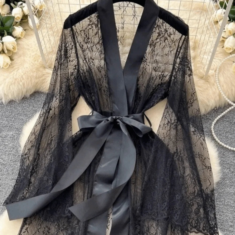 Enchanted Lace Sheer Robe – Sizes S–3XL