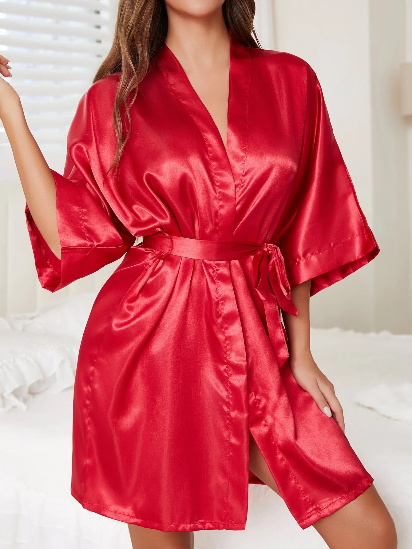 Luxury Plus Size Satin Robe - Silken Comfort Collection