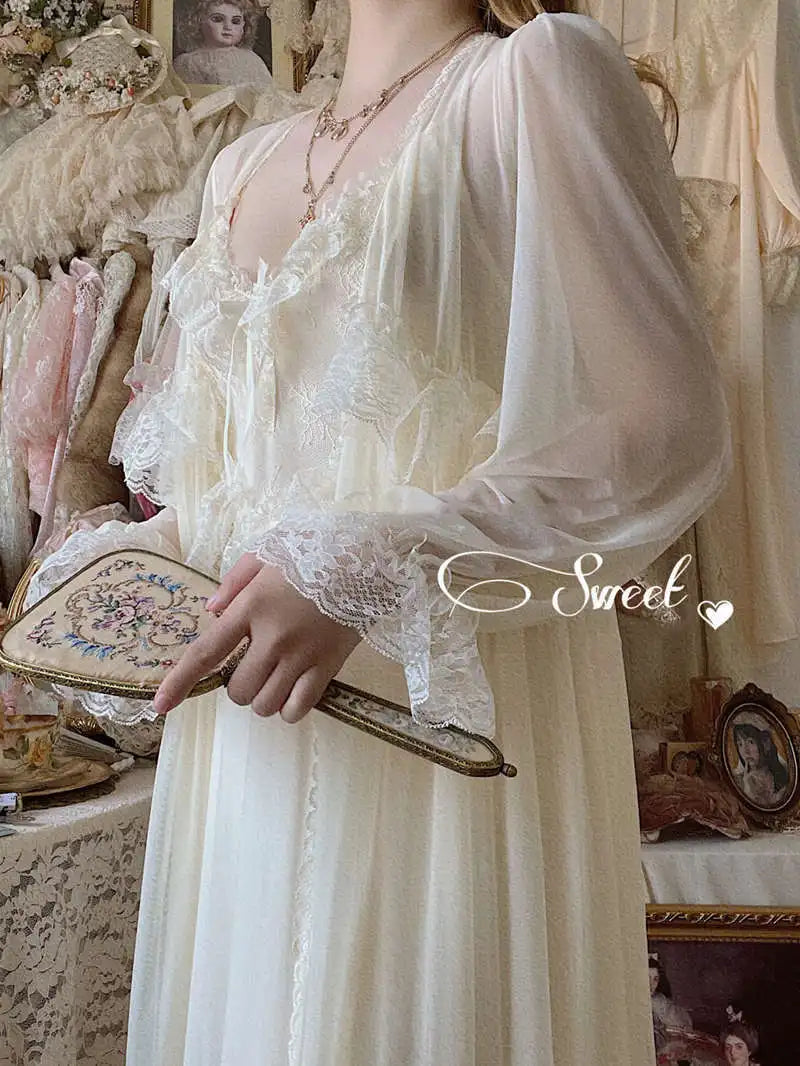 Plus Size Vintage Lace Nightgown - French Inspired Luxury Sleepwear
