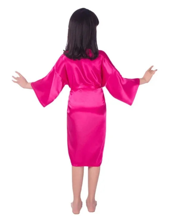 Girls Silky Satin Kimono Robe – Wedding, Spa & Birthday