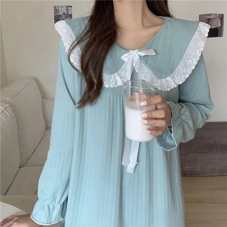 NS Style Plus Size Long-Sleeved Nightgown - Princess Fairy Court Design