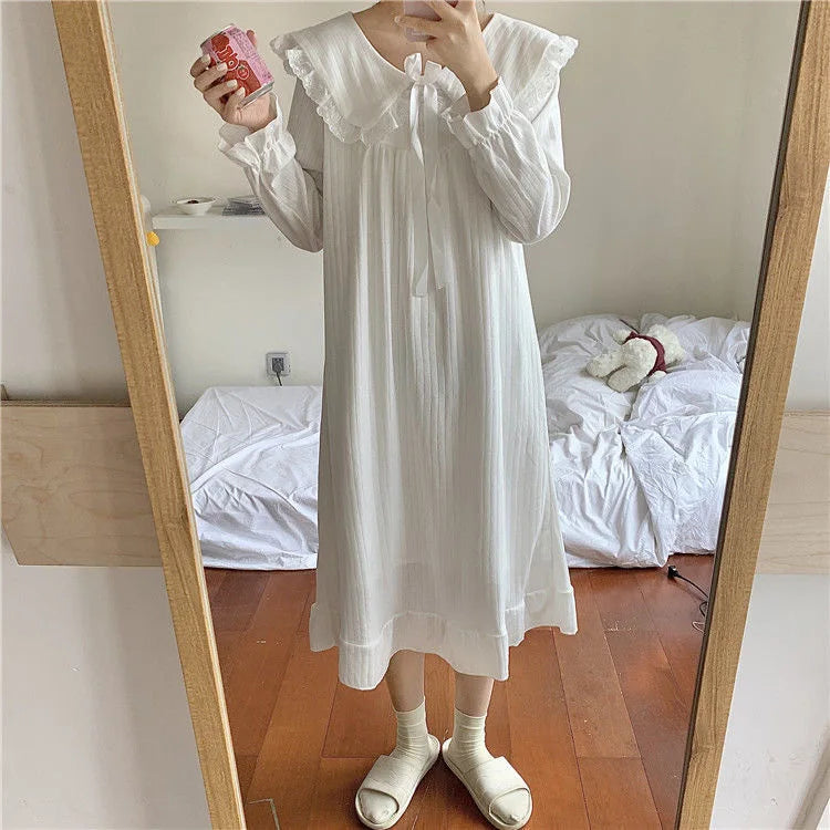 NS Style Plus Size Long-Sleeved Nightgown - Princess Fairy Court Design