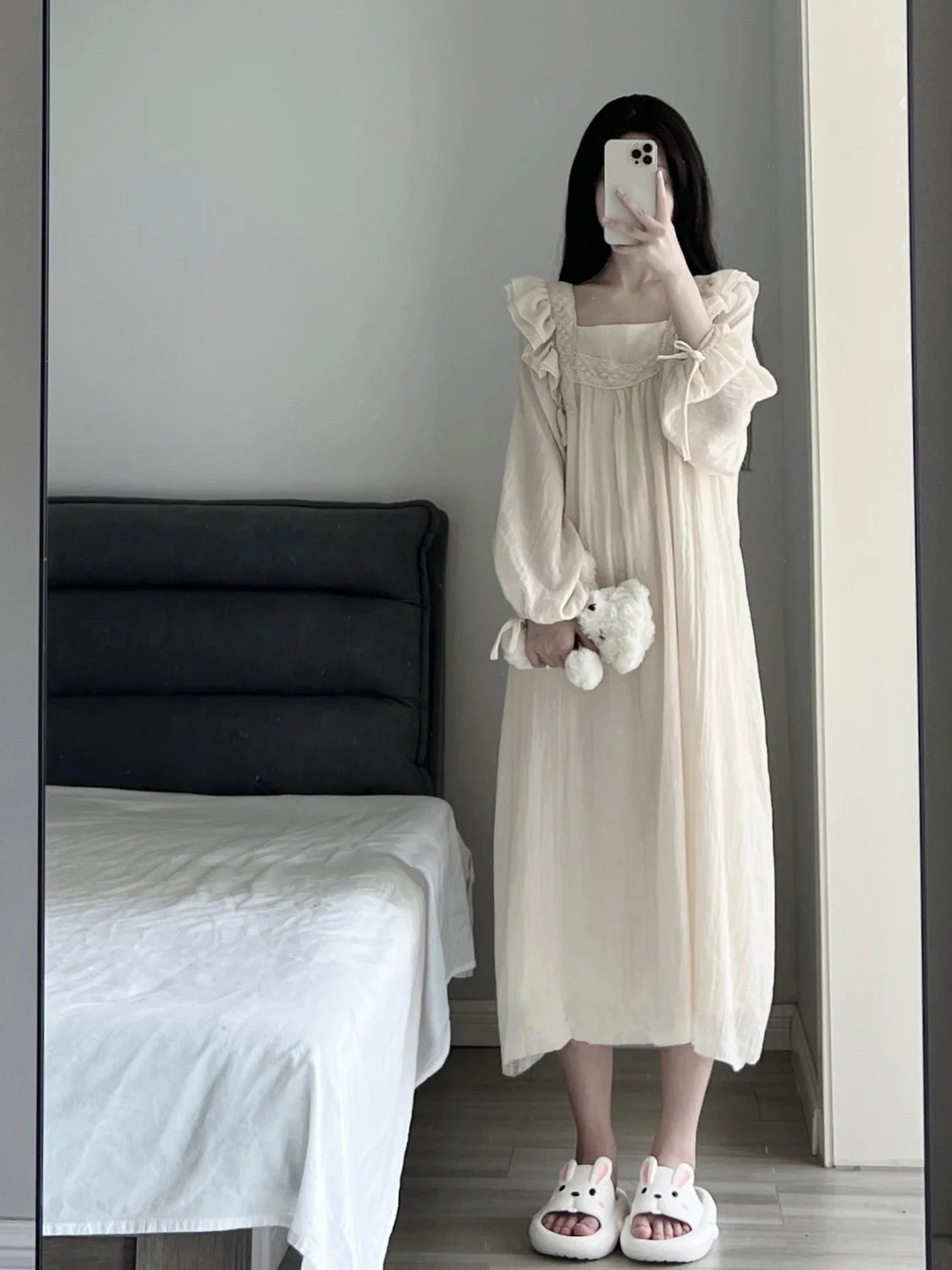 Elegant Plus Size Lace Nightgown - Luxury Silken Slip Gown