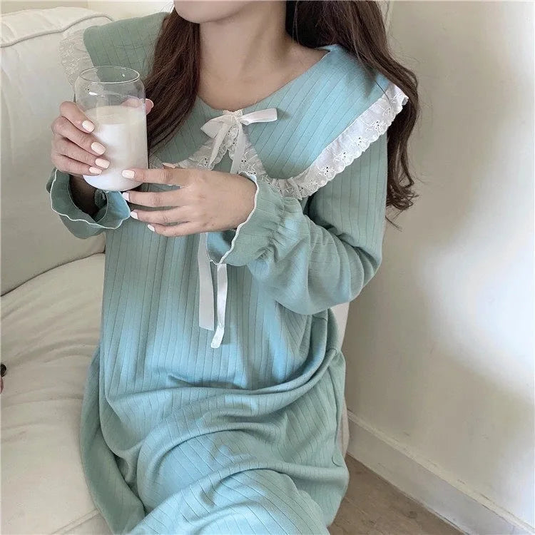 NS Style Plus Size Long-Sleeved Nightgown - Princess Fairy Court Design