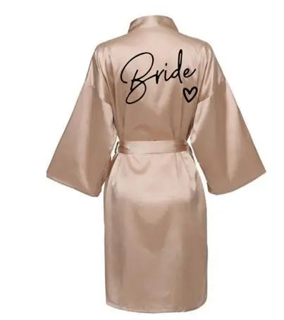 Plus Size 'Team Bride' Satin Kimono Robe – Bridesmaid Bathrobe