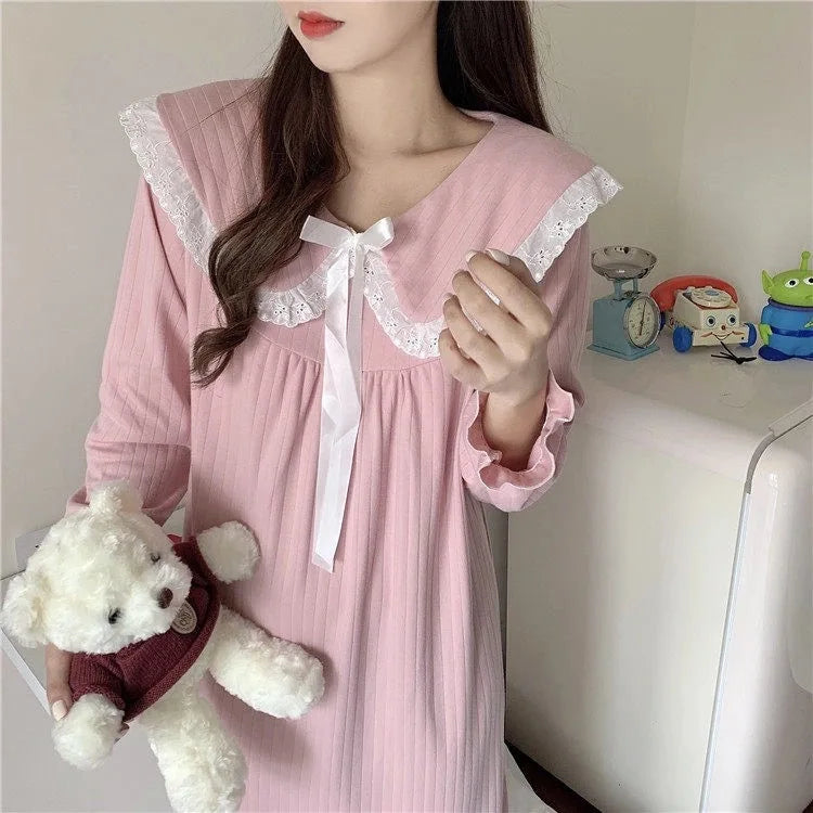 NS Style Plus Size Long-Sleeved Nightgown - Princess Fairy Court Design
