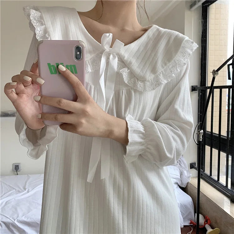 NS Style Plus Size Long-Sleeved Nightgown - Princess Fairy Court Design