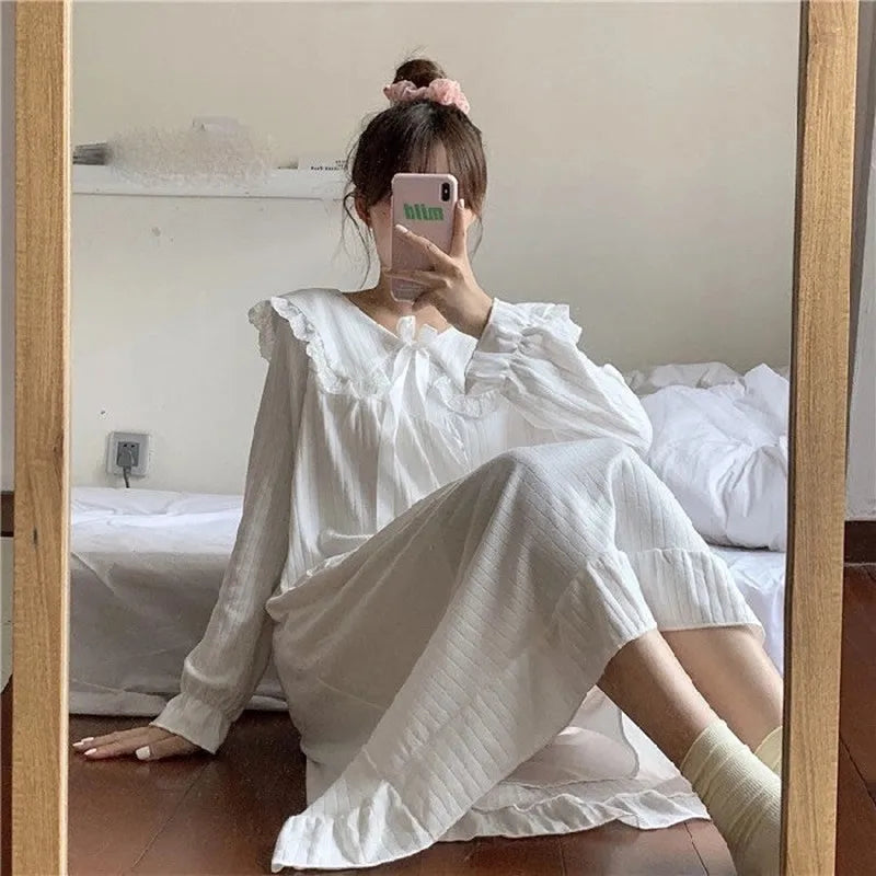 NS Style Plus Size Long-Sleeved Nightgown - Princess Fairy Court Design