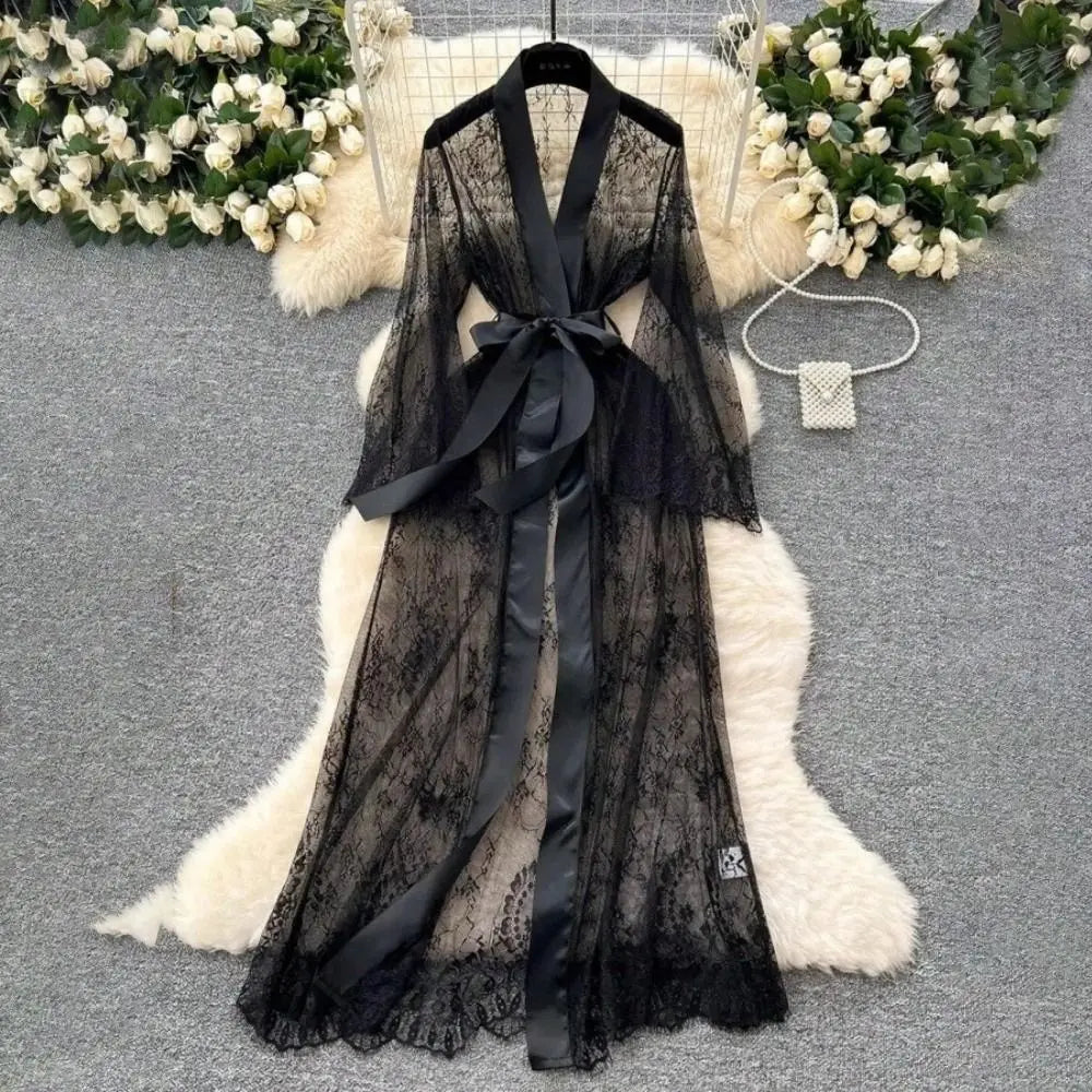 Enchanted Lace Sheer Robe – Sizes S–3XL