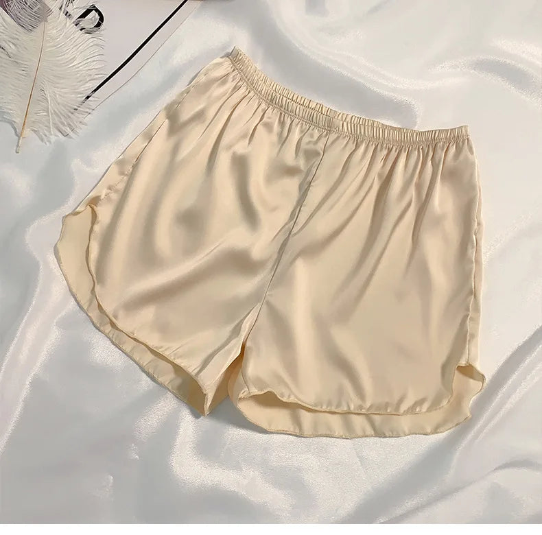Women's Summer Ice Silk Pajama Shorts - Plus Size Satin Sleepwear Bottoms