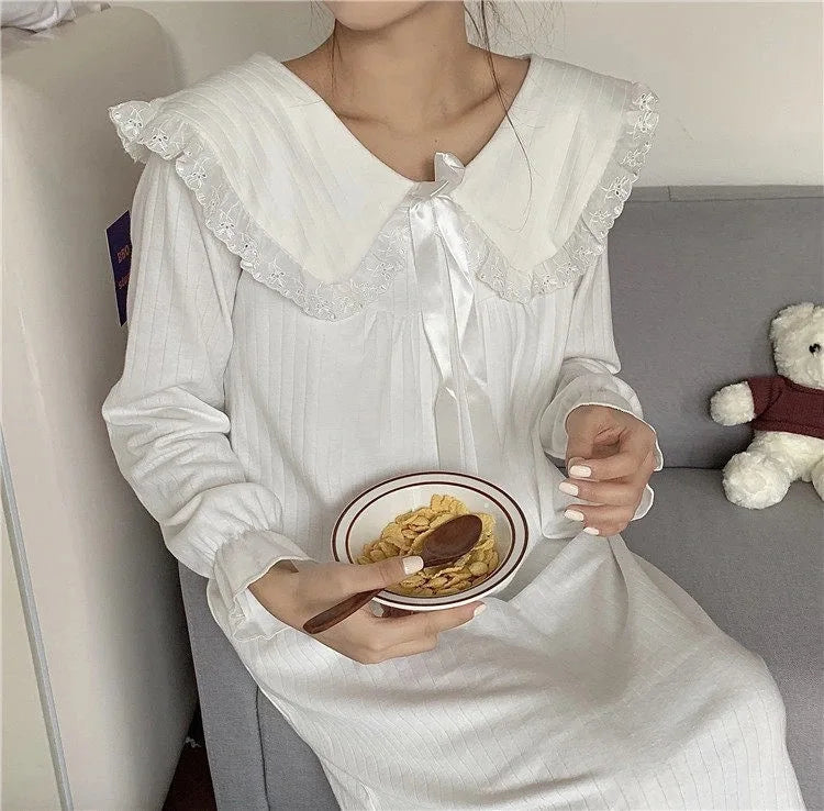 NS Style Plus Size Long-Sleeved Nightgown - Princess Fairy Court Design