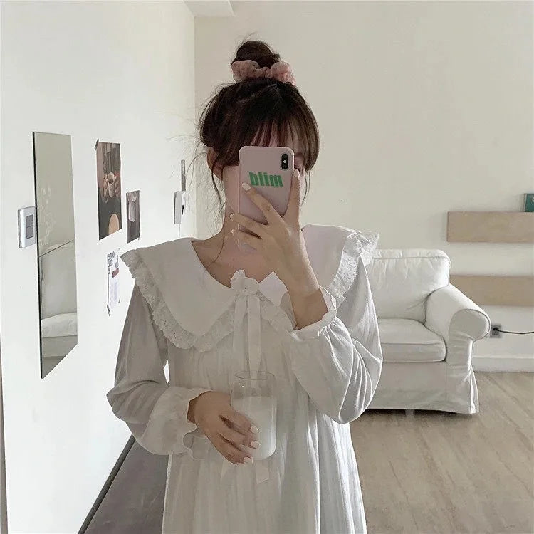 NS Style Plus Size Long-Sleeved Nightgown - Princess Fairy Court Design