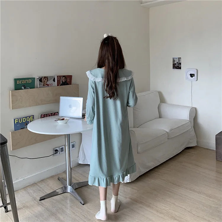 NS Style Plus Size Long-Sleeved Nightgown - Princess Fairy Court Design