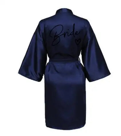 Plus Size 'Team Bride' Satin Kimono Robe – Bridesmaid Bathrobe