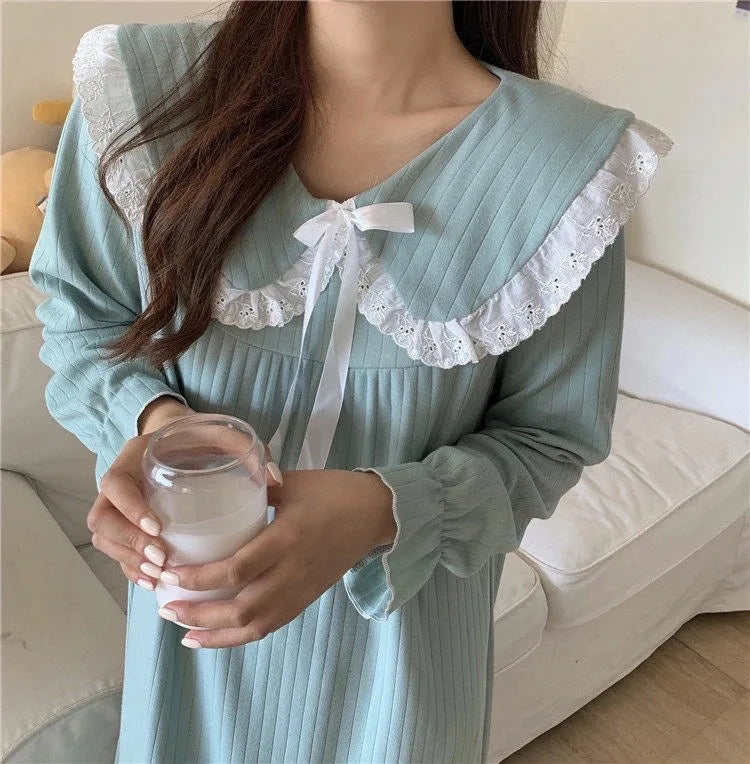 NS Style Plus Size Long-Sleeved Nightgown - Princess Fairy Court Design